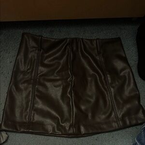 Divided Brown Mini Skirt